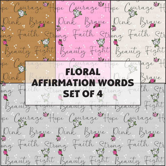 Floral Affirmation Words (set of 4)
