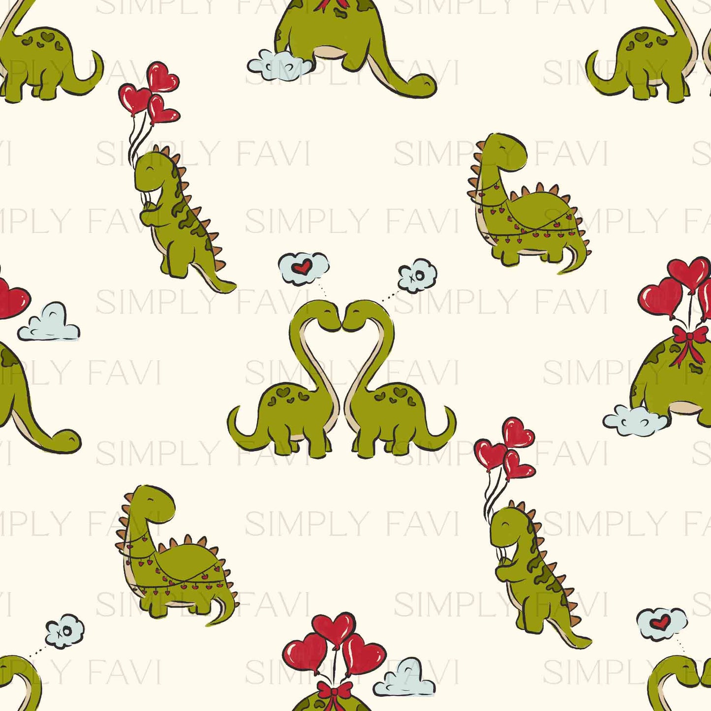 Dino Love (set of 2) Red