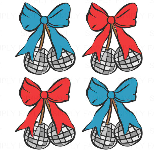 Disco Bows PNG (set of 2)