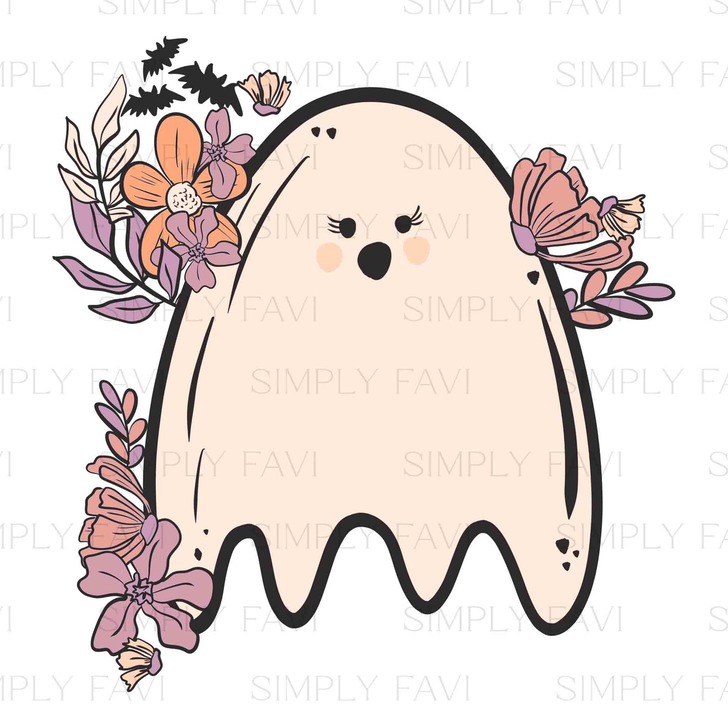 Floral Muted Ghosty PNG