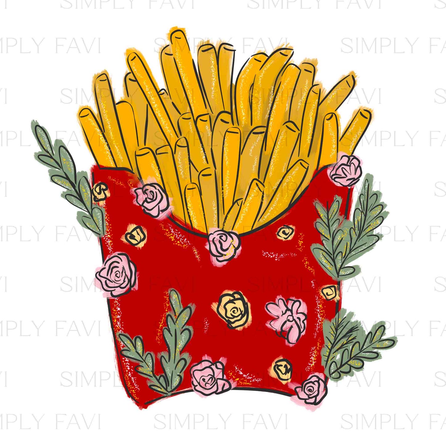 Floral Fries PNG
