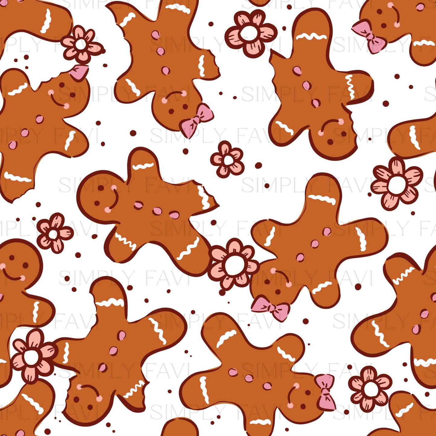 Gingerbread Snacks Floral Muted
