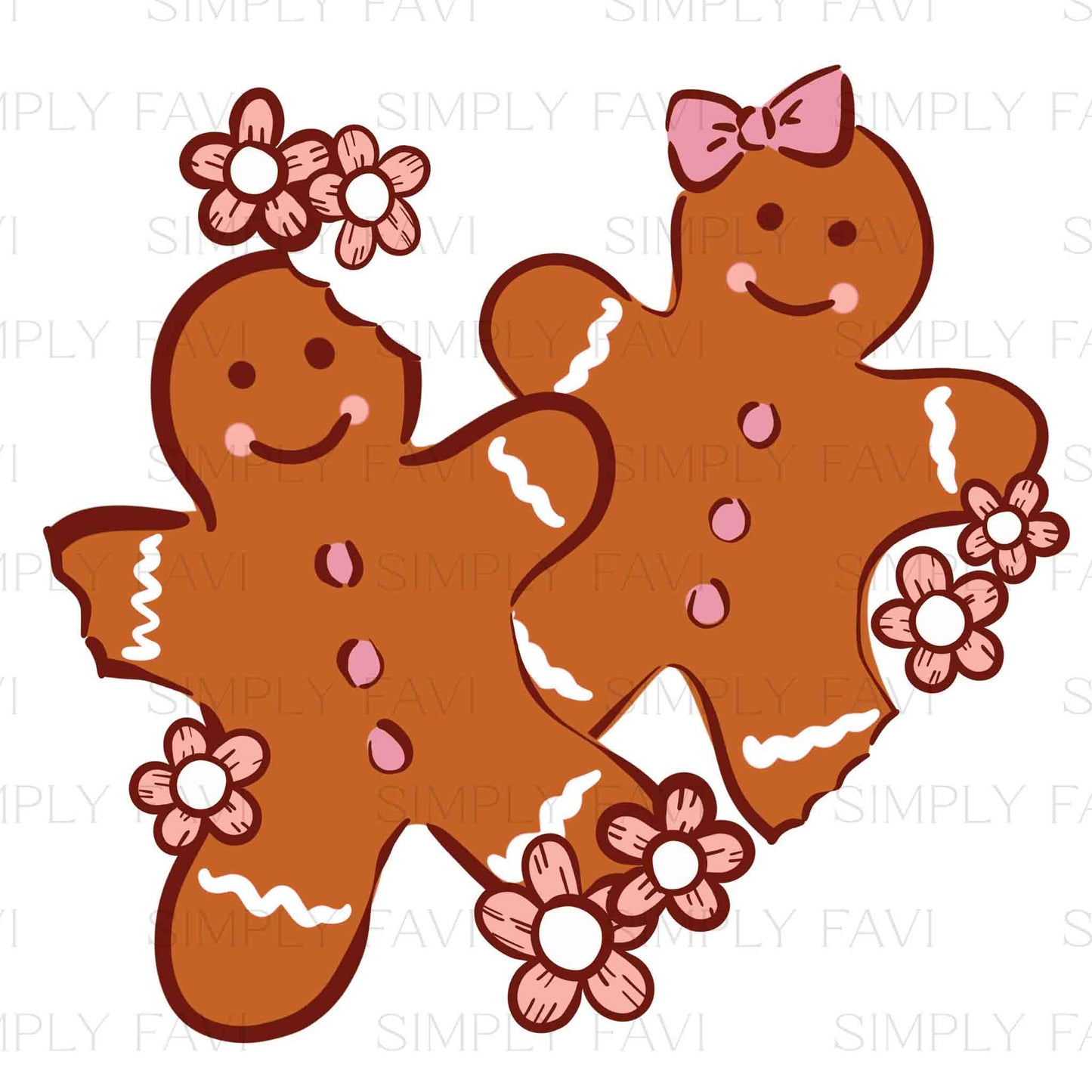 Gingerbread Snacks Muted PNG Set of 2