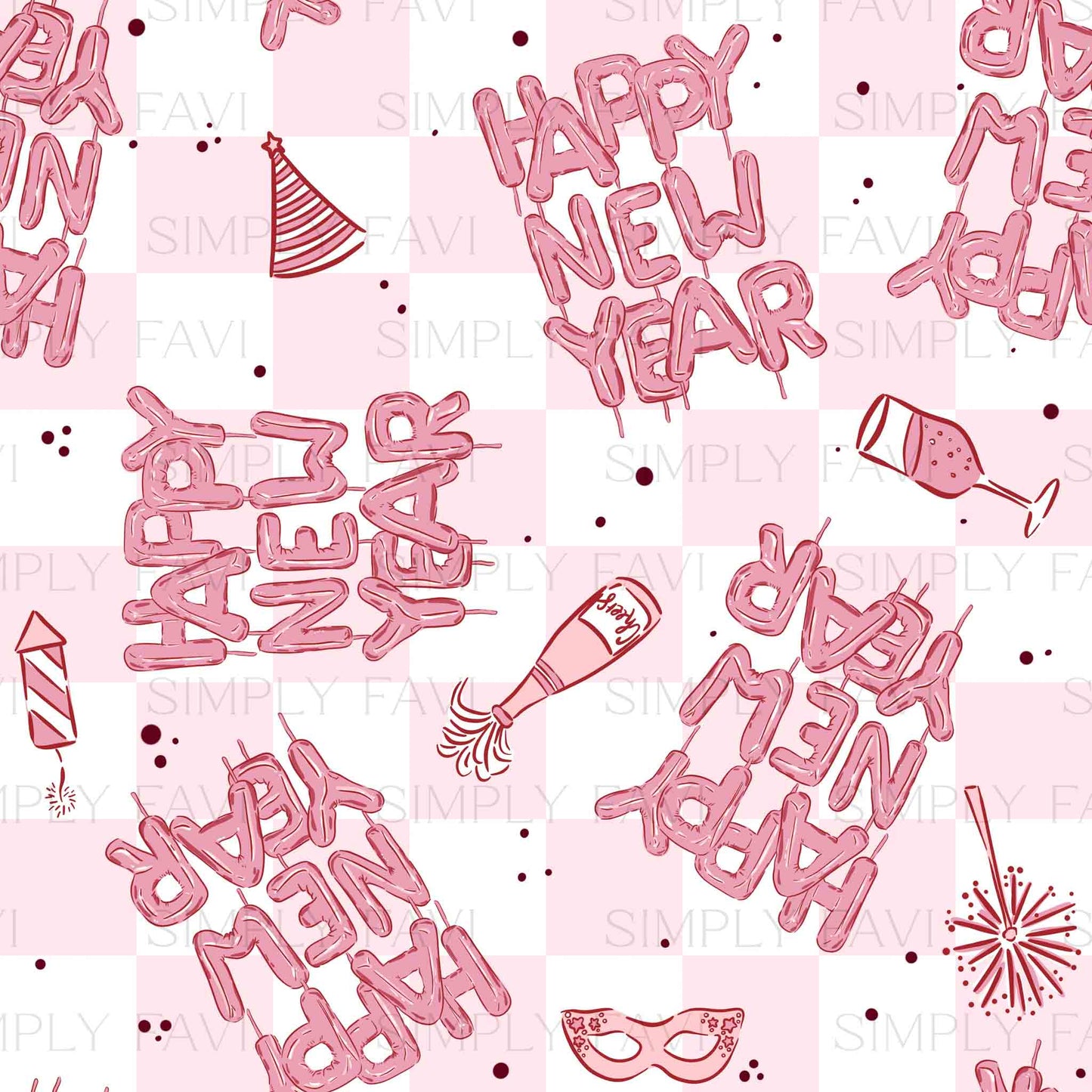 New Years Balloon | Pink | Set of 2