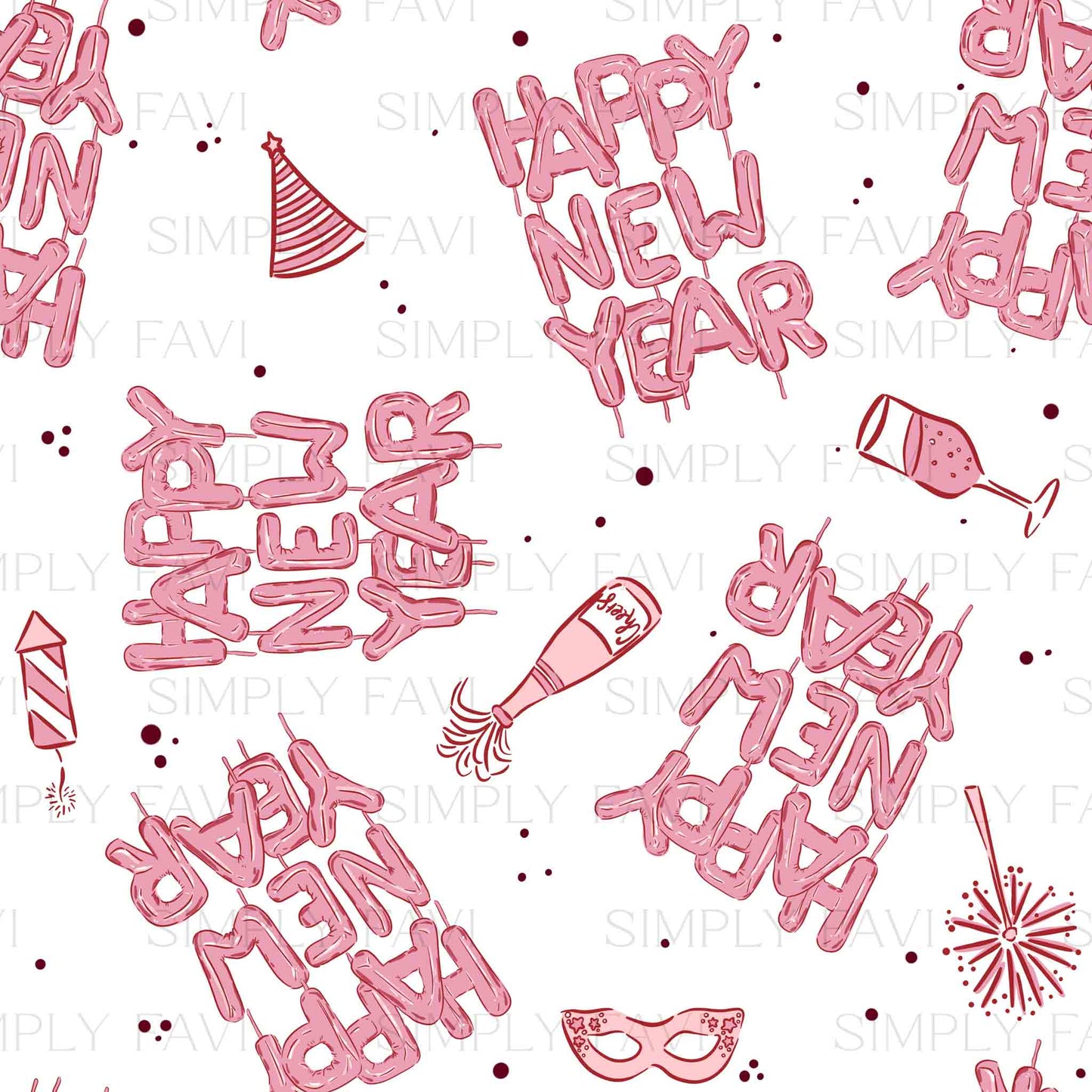 New Years Balloon | Pink | Set of 2