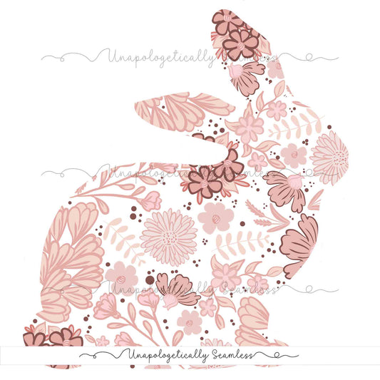 Pink Floral Bunny PNG