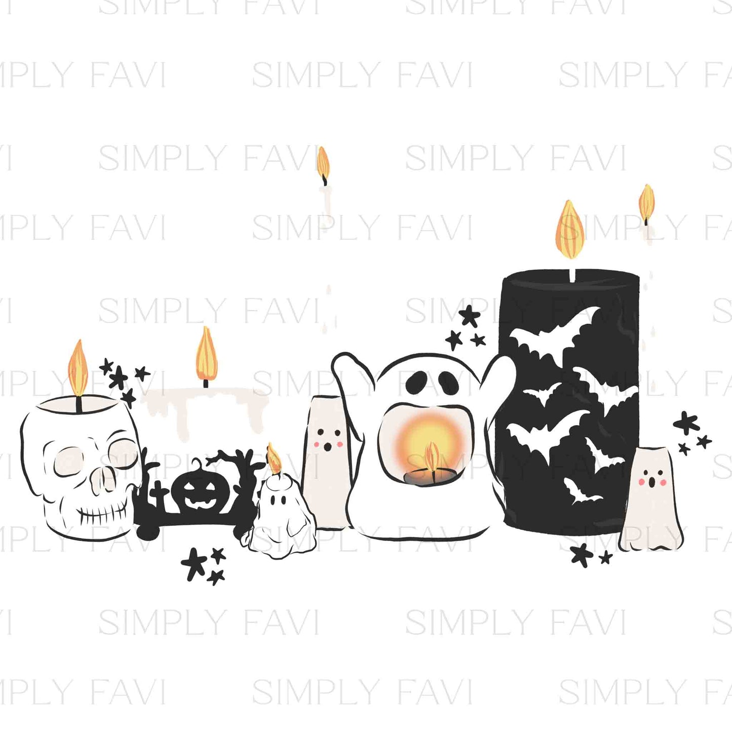Spooky Candles PNG set of 2