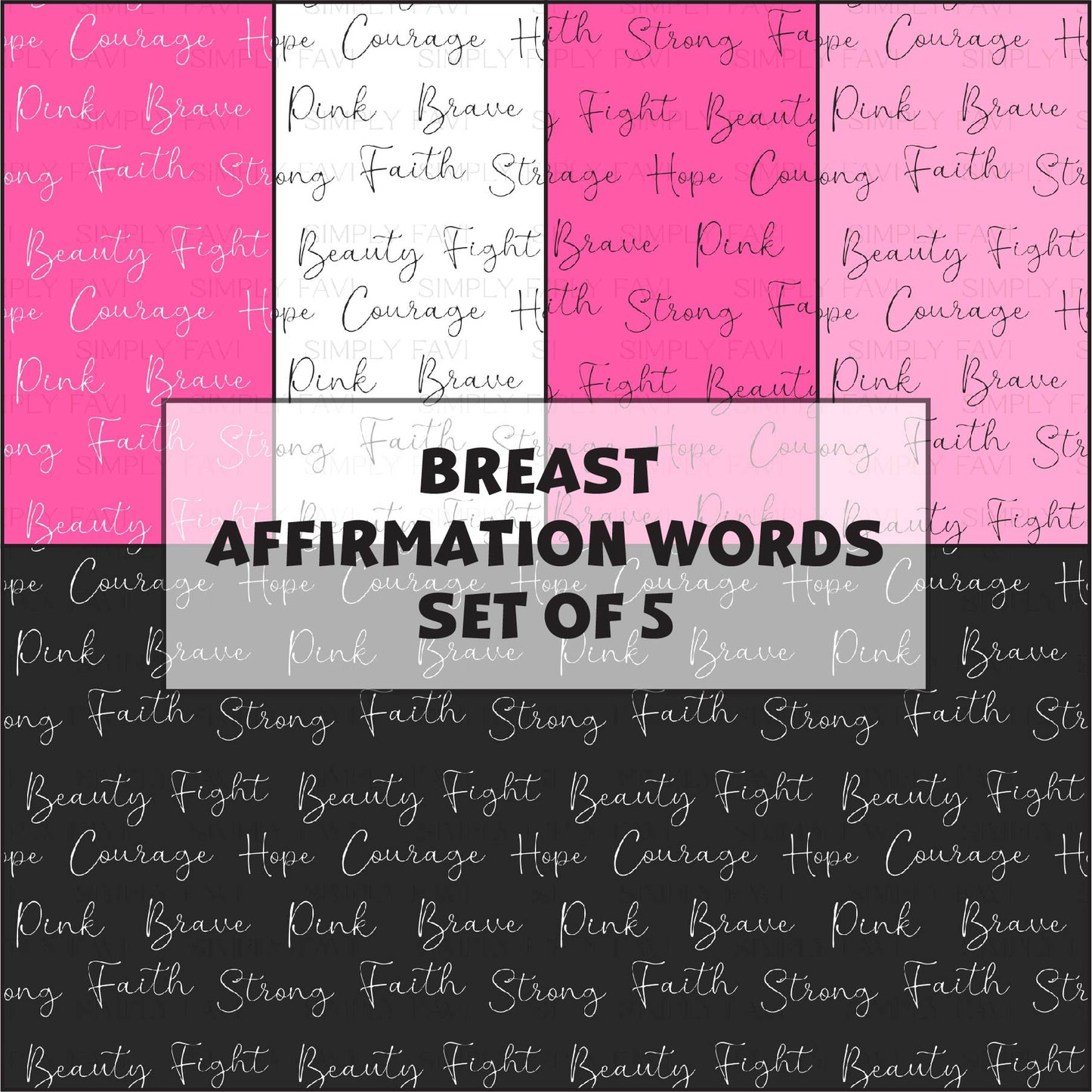 Breast Affirmation Words (set of 5)