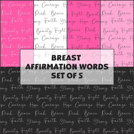 Breast Affirmation Words (set of 5)
