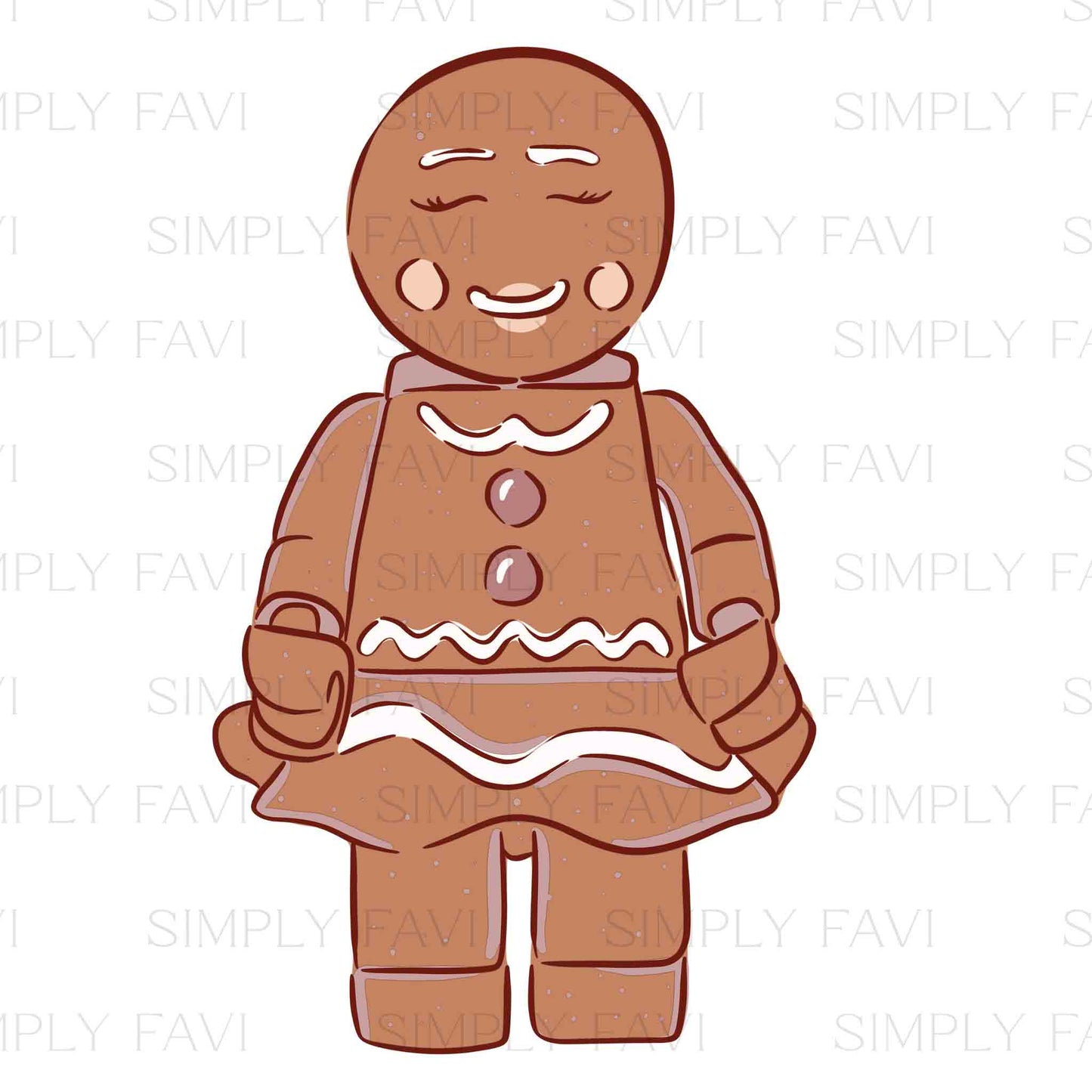 Gingerbread Blocks (set of 2) PNG Muted